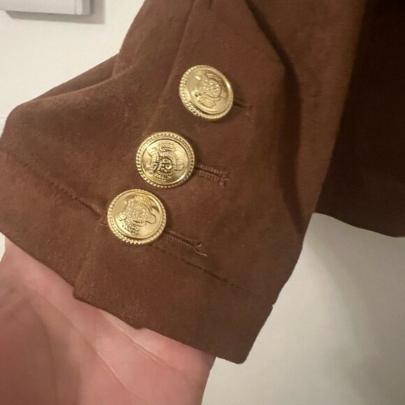 Joie Brown Blazer with Gold Buttons size L has stretch to it - Picture 2 of 9